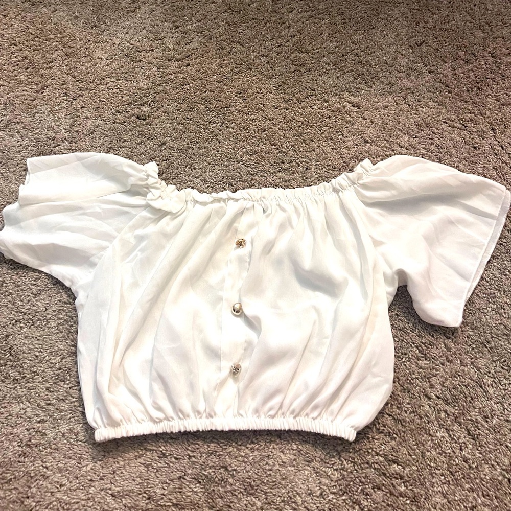 White cropped blouse